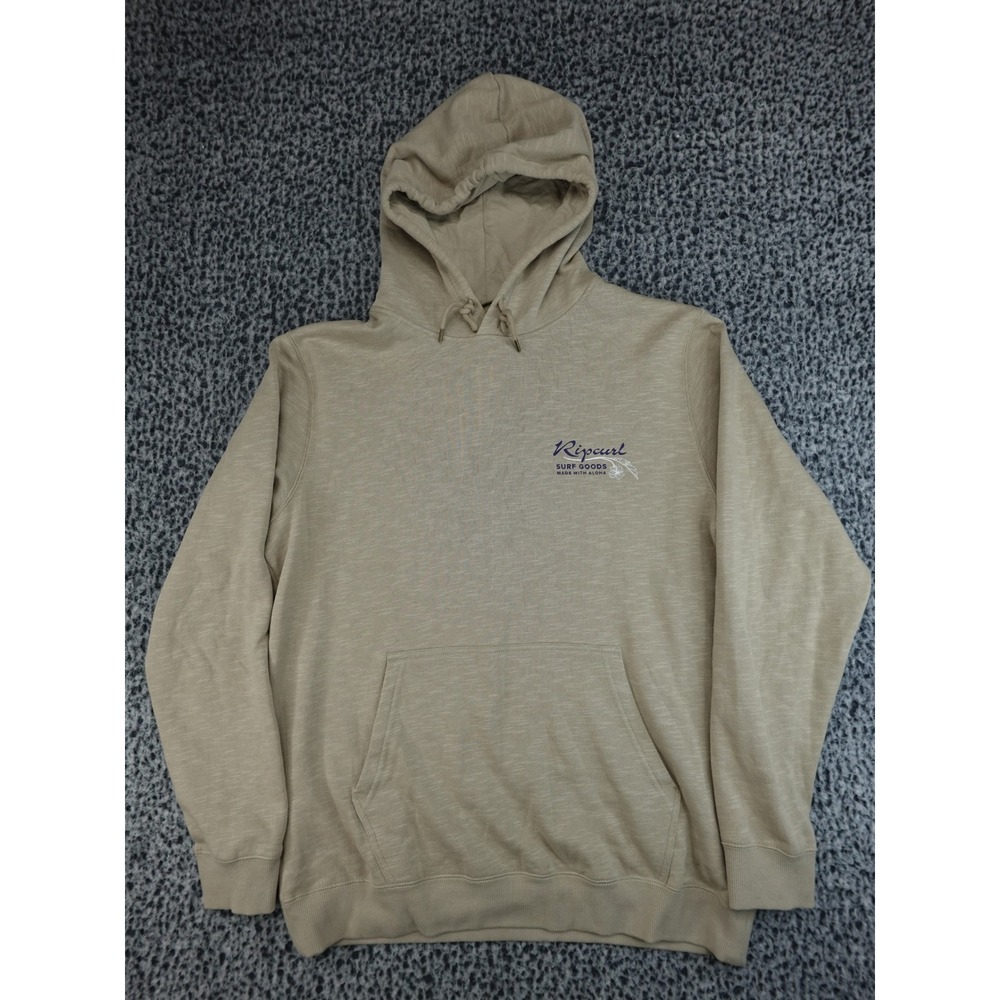 Rip Curl Hoodie Mens‎ Large Tan Excellent Surf Aloha Hawaii 03VMFL